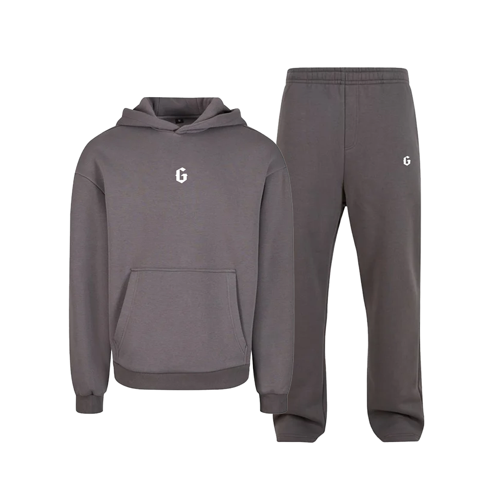 Ghazi Core Embroidered Charcoal Track Pants Tracksuit