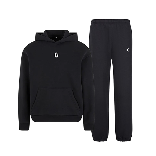 Ghazi Core Embroidered Black Sweat Pants Tracksuit