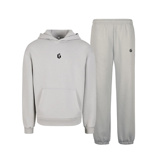 Ghazi Core Embroidered Grey Sweat Pants Tracksuit