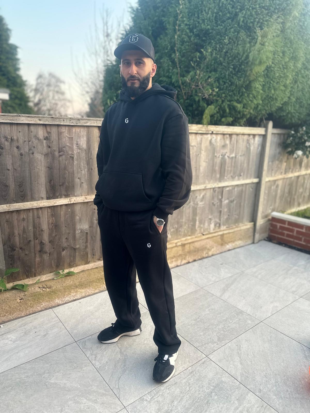 Ghazi Core Embroidered Black Track Pants Tracksuit