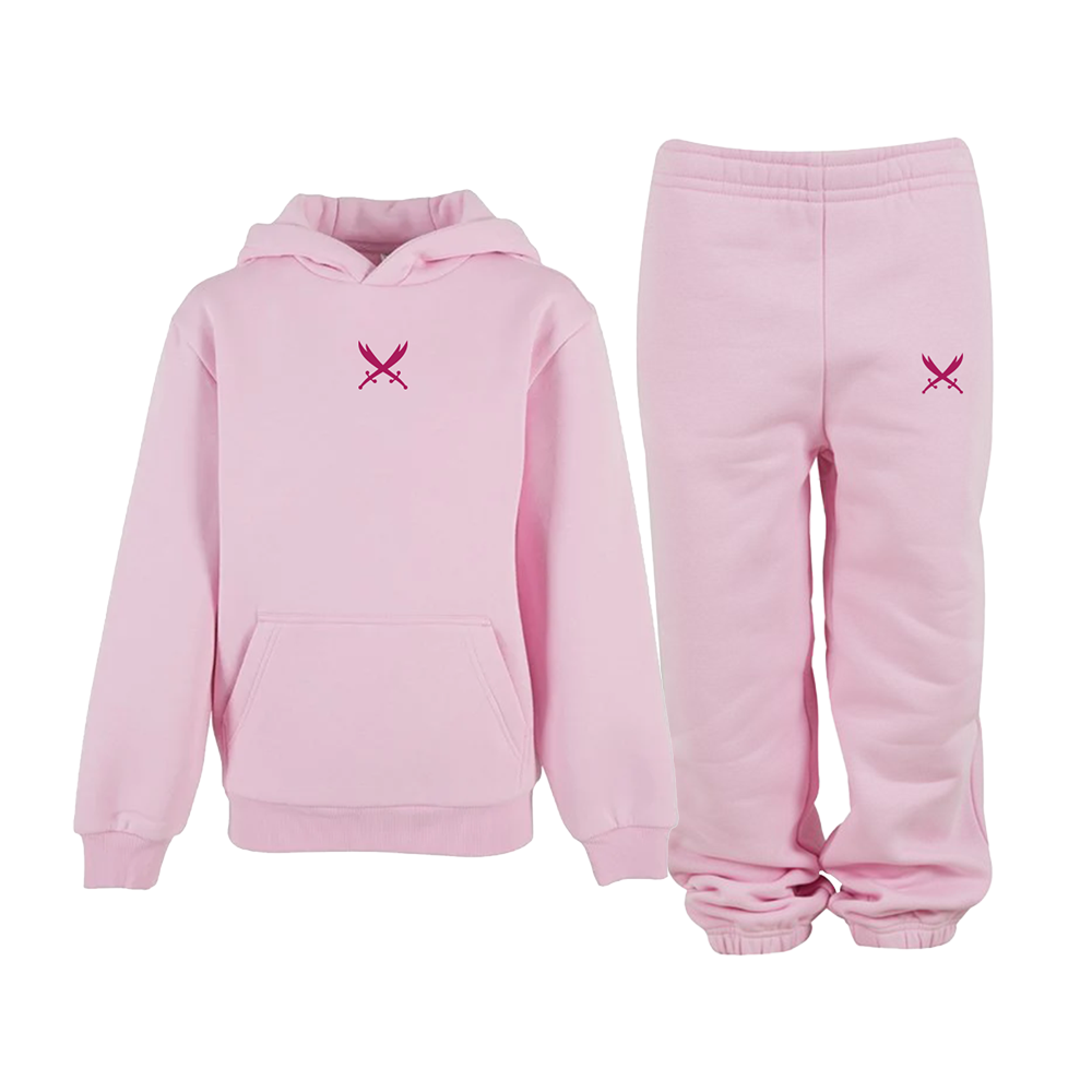 Ghazi Kids GZ1 Embroidered Pink Tracksuit