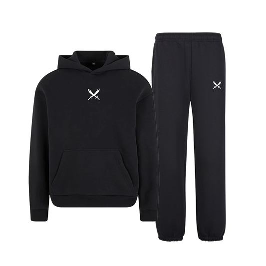 Ghazi GZ1 Embroidered Black Sweat Pants Tracksuit