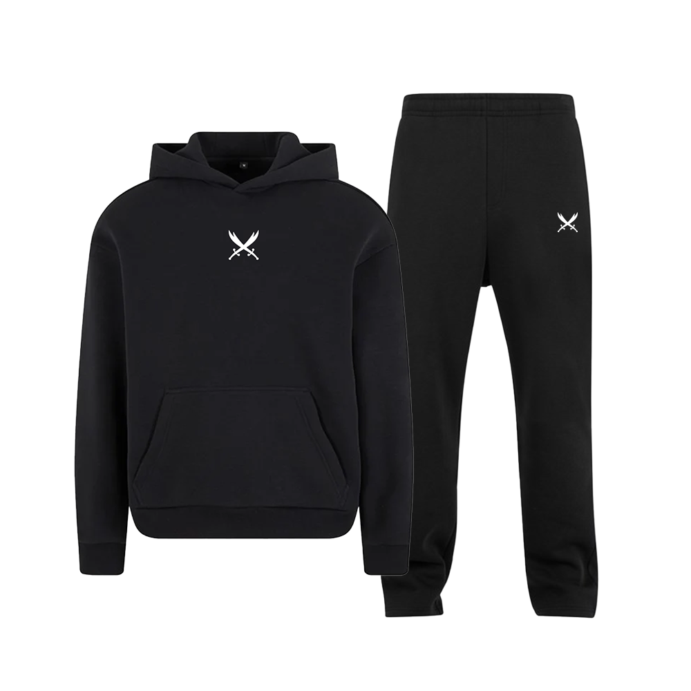 Ghazi GZ1 Embroidered Black Track Pants Tracksuit