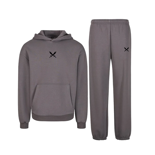 Ghazi GZ1 Embroidered Charcoal Sweat Pants Tracksuit