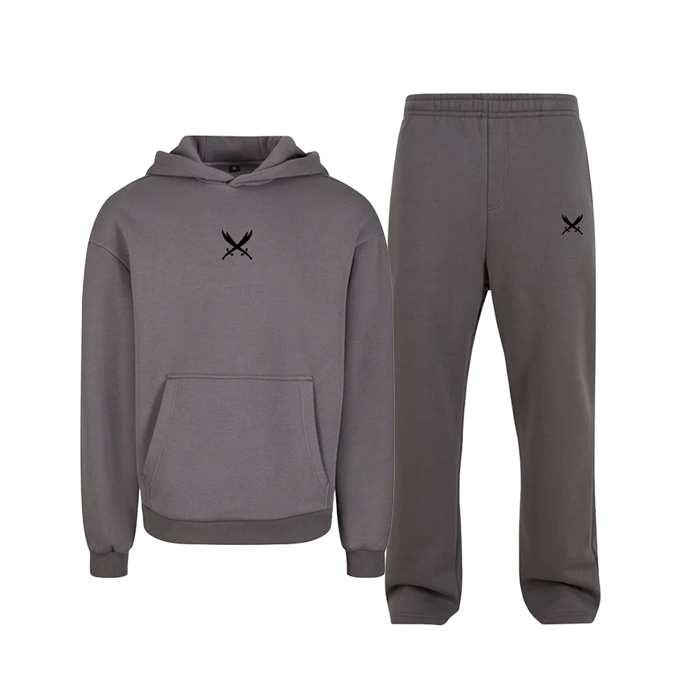 Ghazi GZ1 Embroidered Charcoal Track Pants Tracksuit