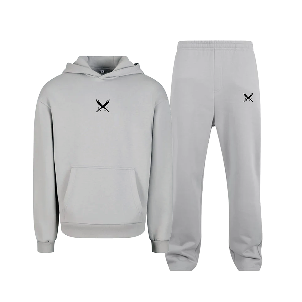 Ghazi GZ1 Embroidered Grey Track Pants Tracksuit