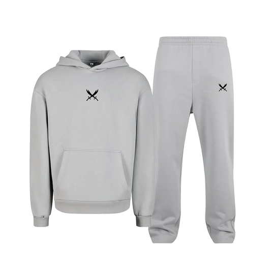 Ghazi GZ1 Embroidered Grey Track Pants Tracksuit