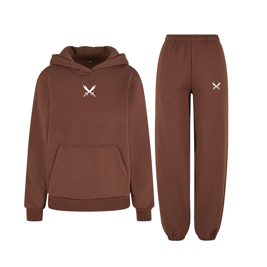 Ghazi Womens GZ1 Embroidered Brown Tracksuit