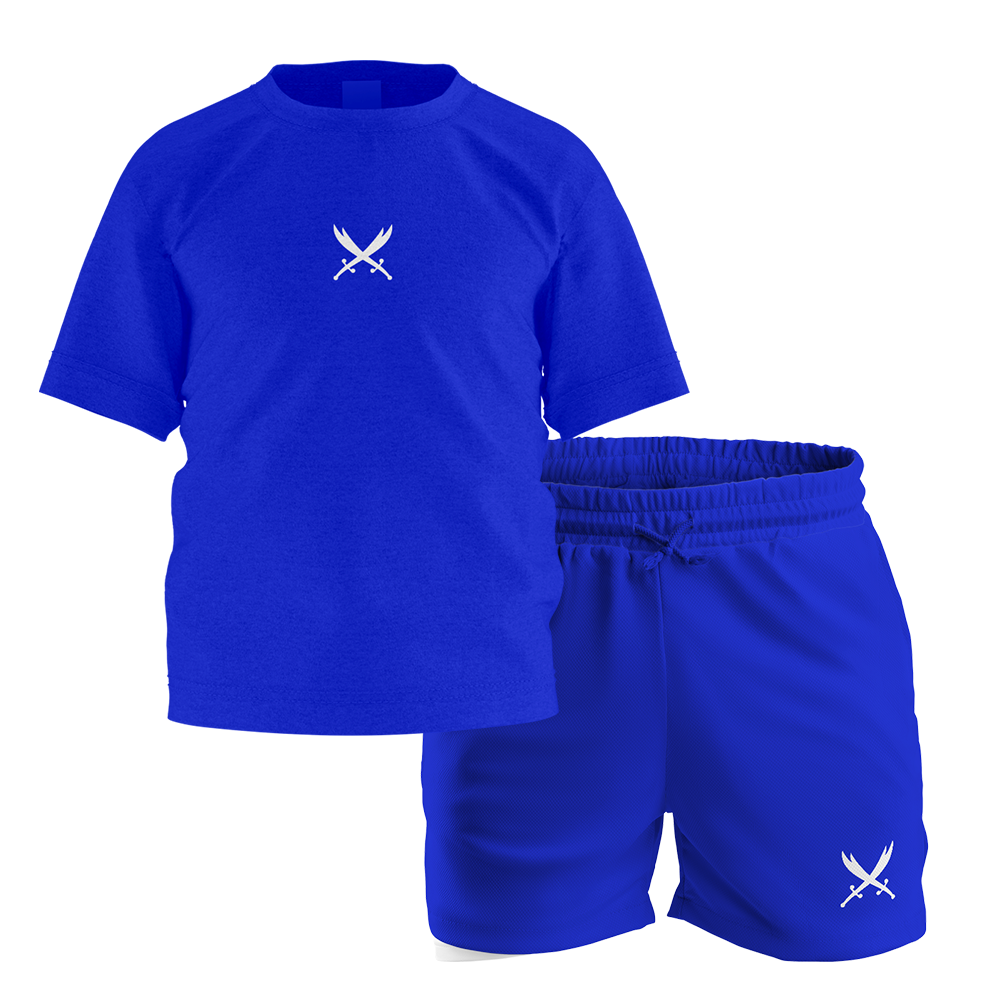 Ghazi Kids GZ1 Tech-Fit Blue T-Shirt & Shorts Set