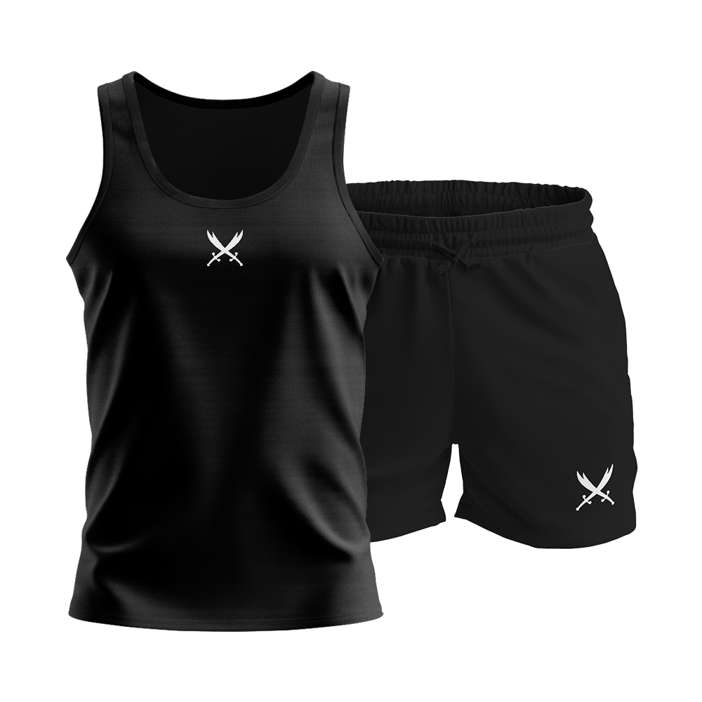 Ghazi GZ1 Tech-Fit Black Vest & Shorts Set