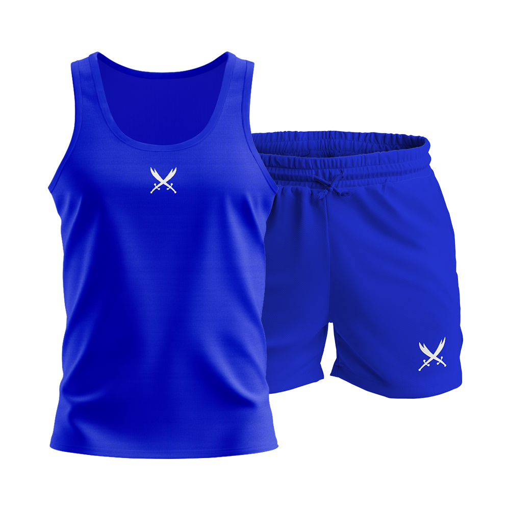 Ghazi GZ1 Tech-Fit Blue Vest & Shorts Set