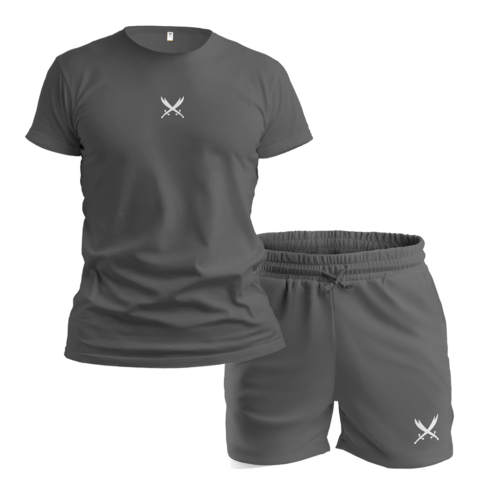 Ghazi GZ1 Tech-Fit Charcoal T-Shirt & Shorts Set