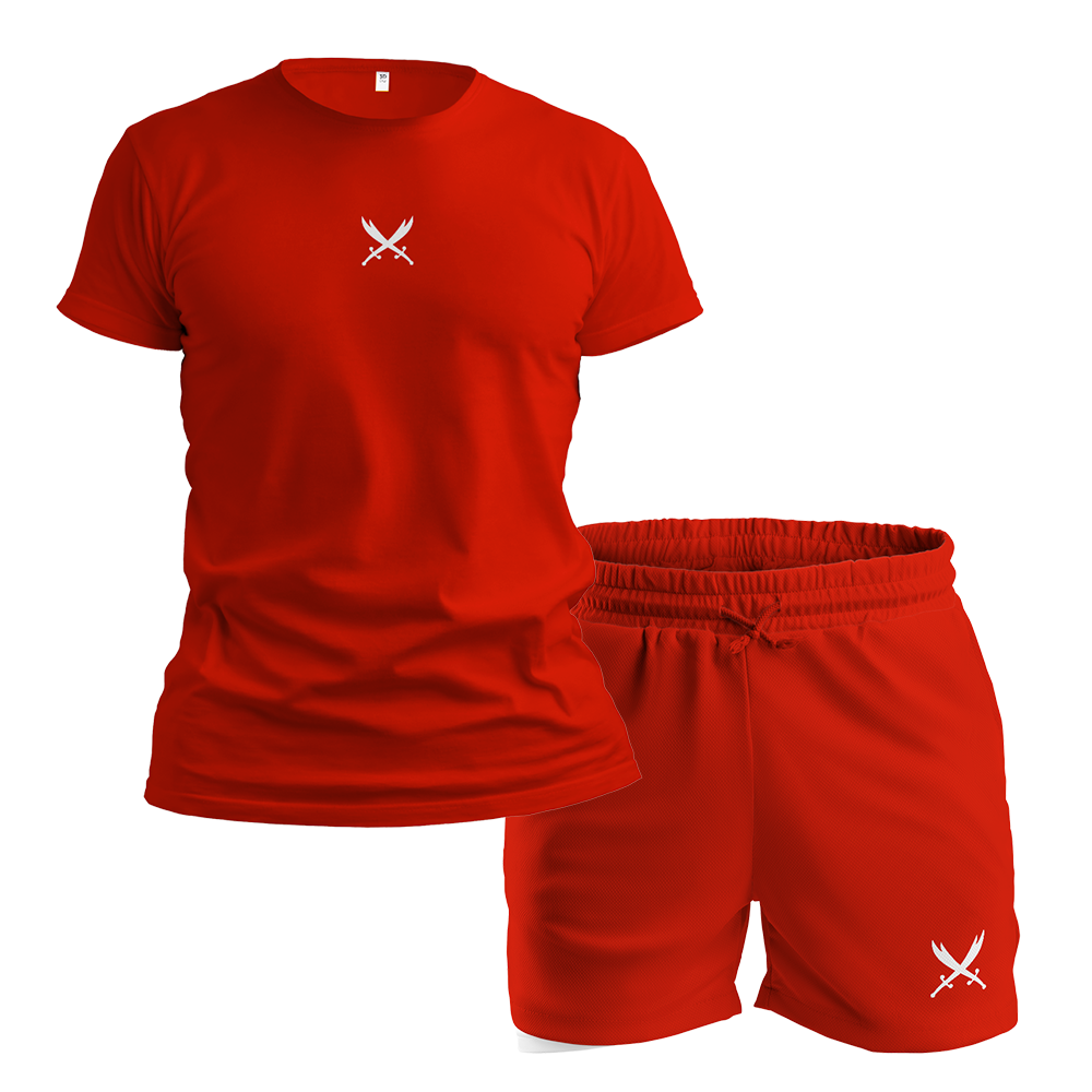 Ghazi GZ1 Tech-Fit Red T-Shirt & Shorts Set
