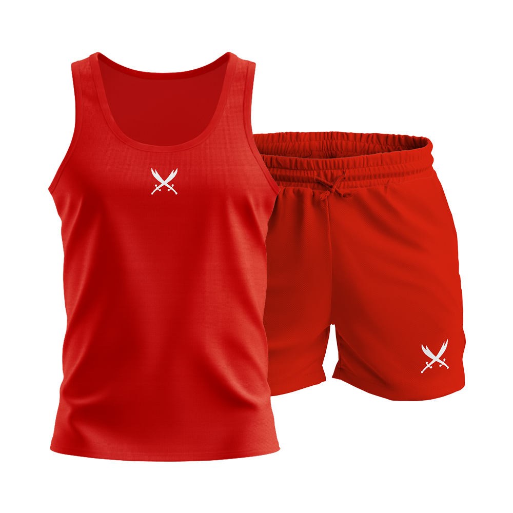 Ghazi GZ1 Tech-Fit Red Vest & Shorts Set