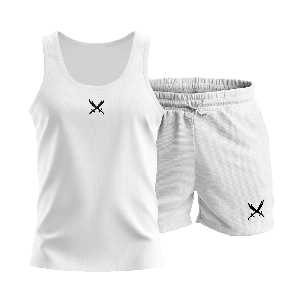 Ghazi GZ1 Tech-Fit White Vest & Shorts Set