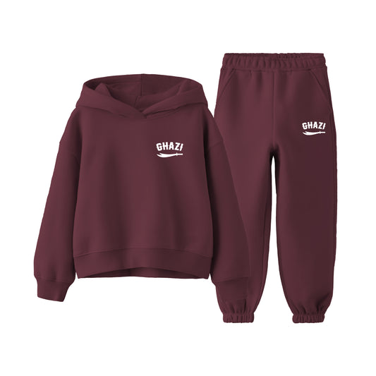 Ghazi Recon Kids Burgundy Hoodie Set