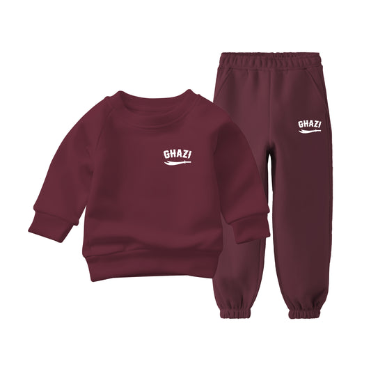 Ghazi Recon Kids Navy Burgundy Sweatshirt Set