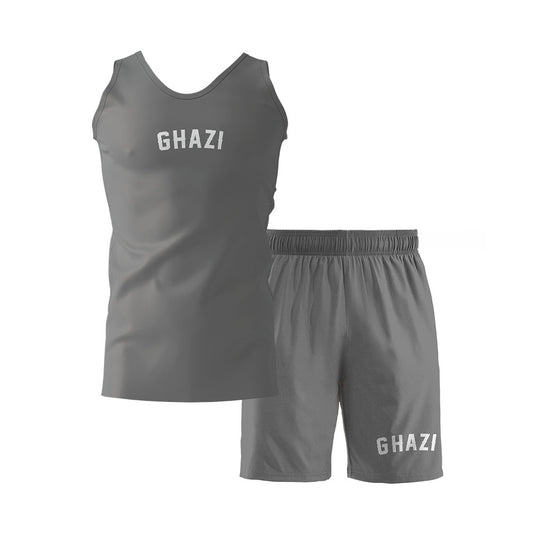 Ghazi Cool Lightweight Charcoal Vest & Shorts Set