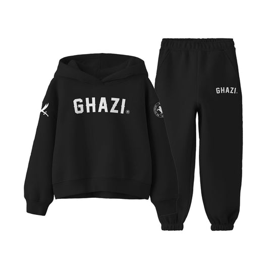 Ghazi Emir Kids Black Hooded Tracksuit Set