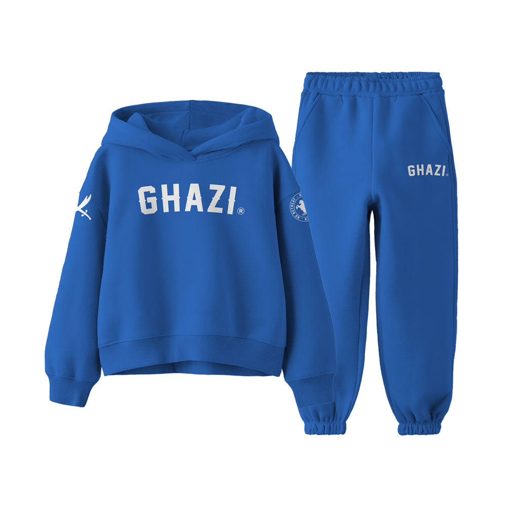 Ghazi Emir Kids Blue Hooded Tracksuit Set