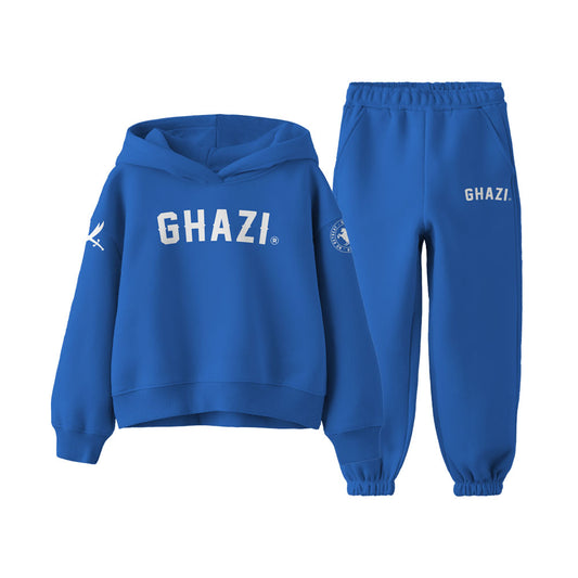 Ghazi Emir Kids Blue Hooded Tracksuit Set