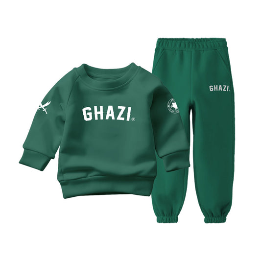 Ghazi Emir Kids Green Sweatshirt Tracksuit Set