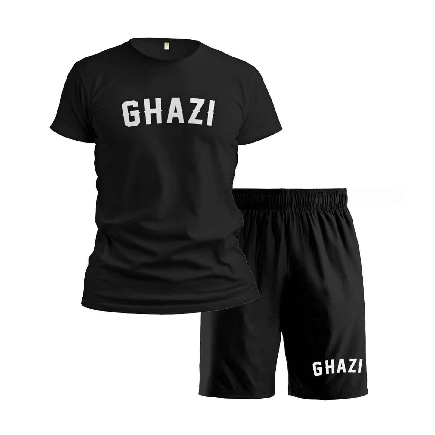 Ghazi Cool Lightweight Black T-shirt & Shorts Set