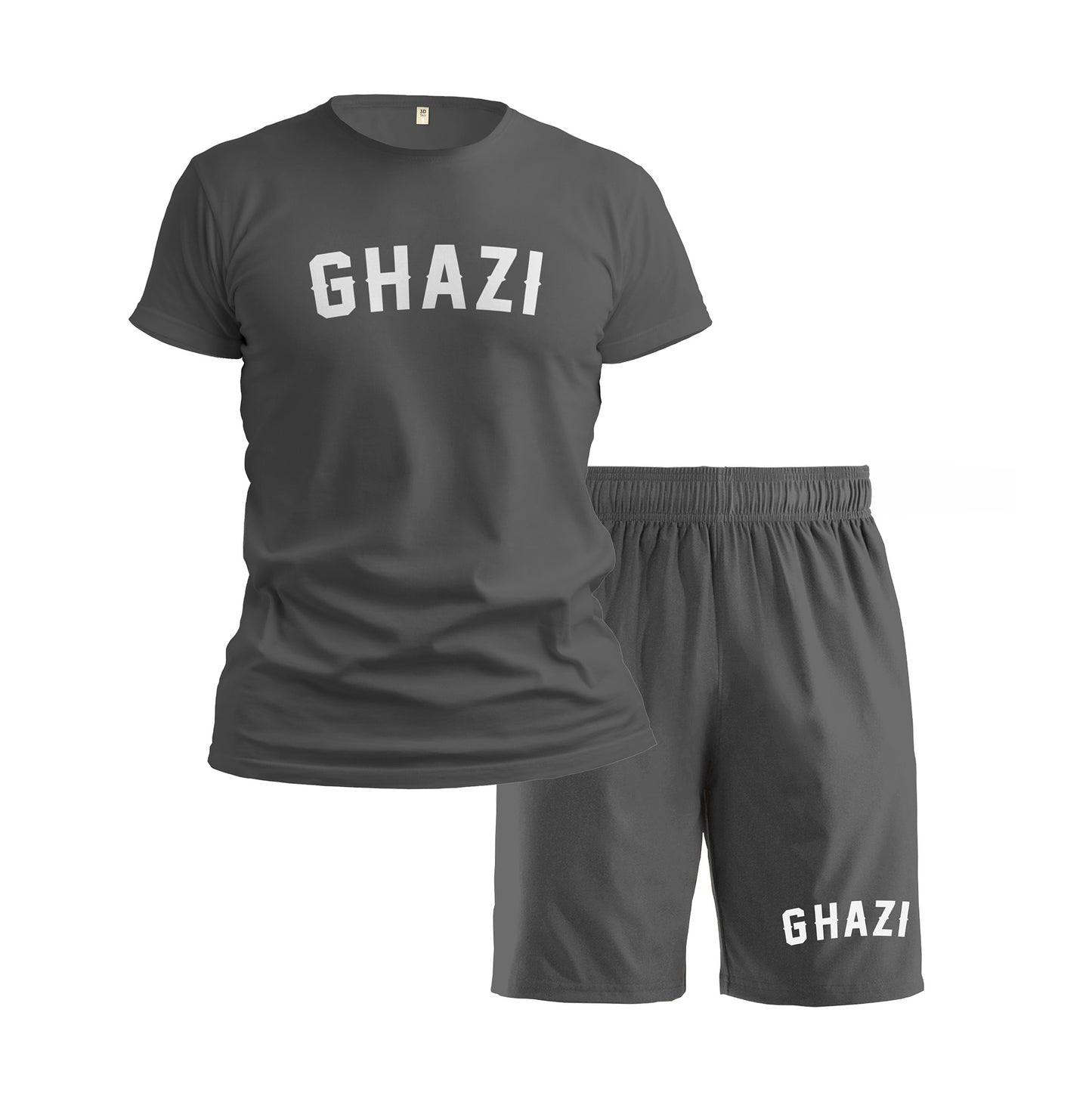 Ghazi Cool Lightweight Charcoal T-shirt & Shorts Set