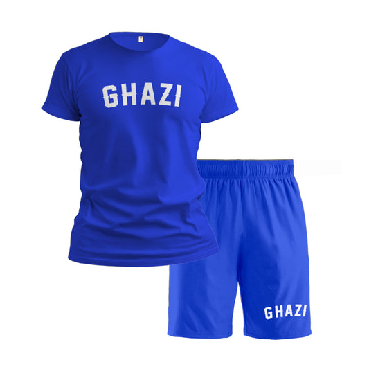 Ghazi Cool Lightweight Royal Blue T-shirt & Shorts Set