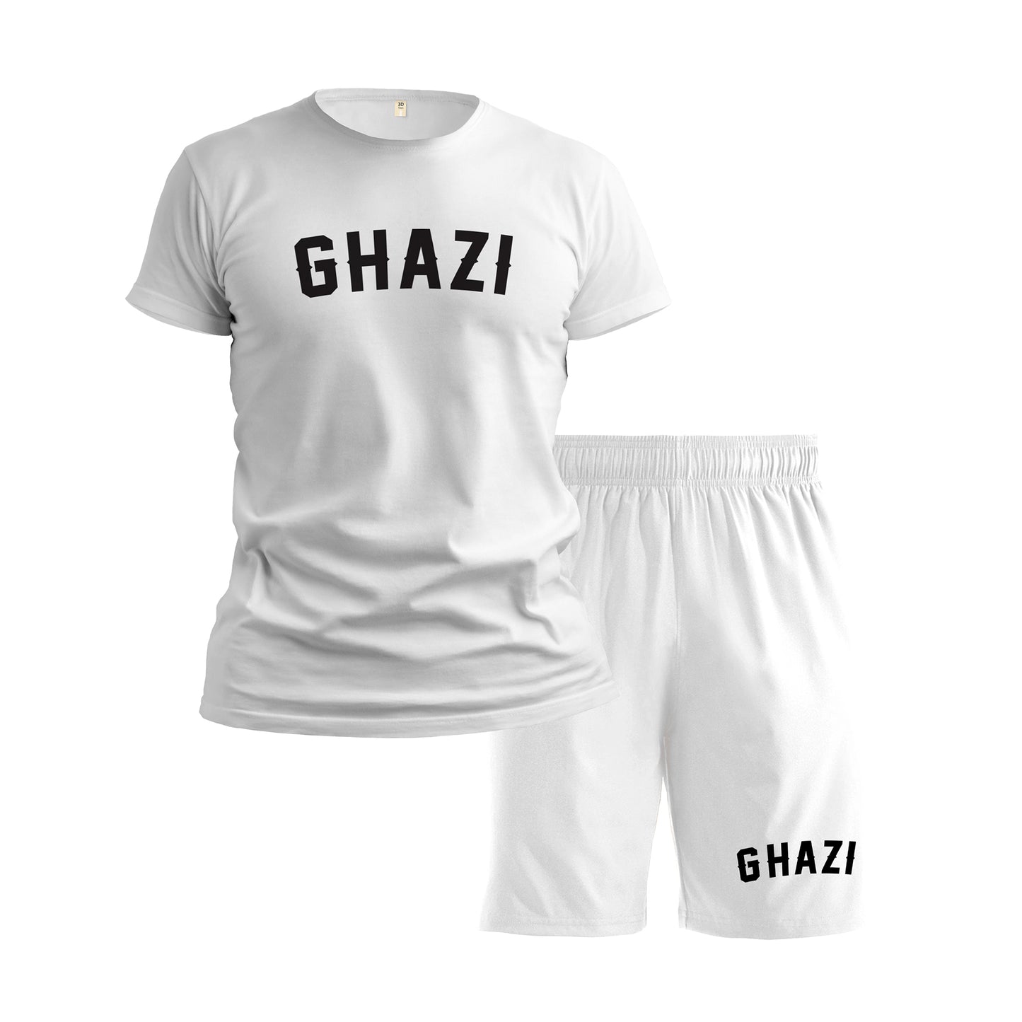 Ghazi Cool Lightweight White T-shirt & Shorts Set