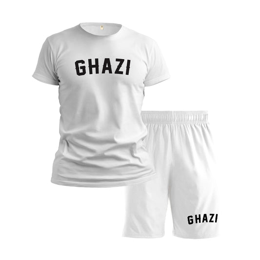 Ghazi Cool Lightweight White T-shirt & Shorts Set