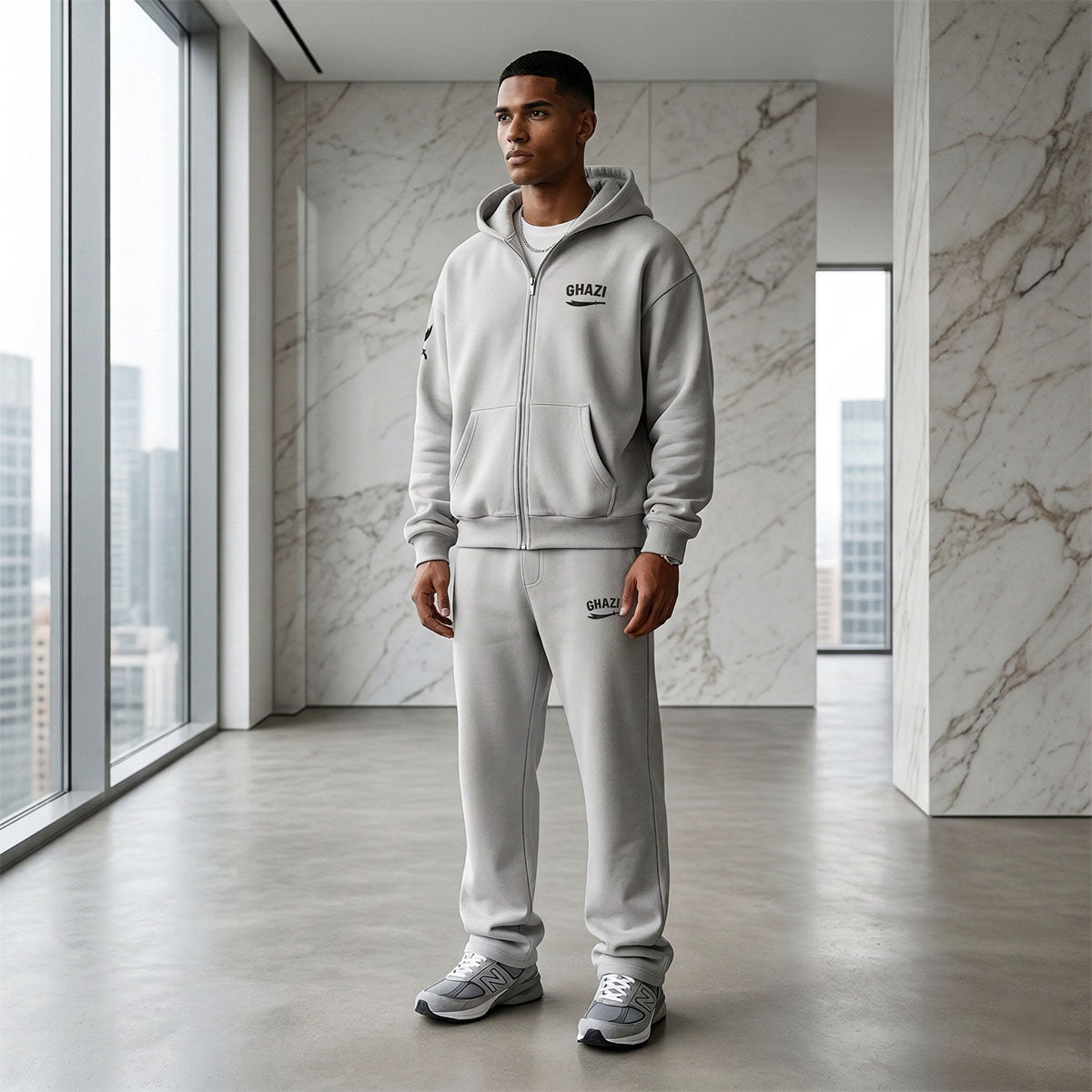 Ghazi Recon Oversized Zip-Up Hoodie & Track Pants Set