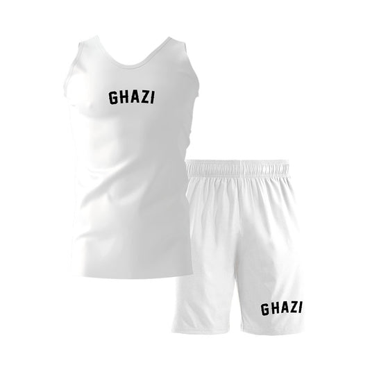 Ghazi Cool Lightweight White Vest & Shorts Set